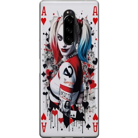 Yhteensopiva Puhelinkuori Sony Xperia 1 Harley Quinn Pelikortti Pop Art -kuvitus