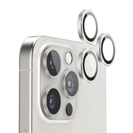 iPhone 16 Pro/16 Pro Max Kameralins med metallram - Vit
