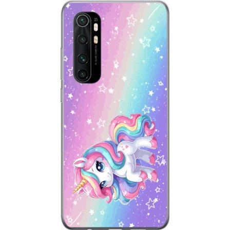 Yhteensopiva Puhelinkuori Xiaomi Mi Note 10 Lite Stitch polaroid-kehyksissä sinisillä pastellisävyillä ja suloisilla ilmeillä kollaaseissa sydämillä