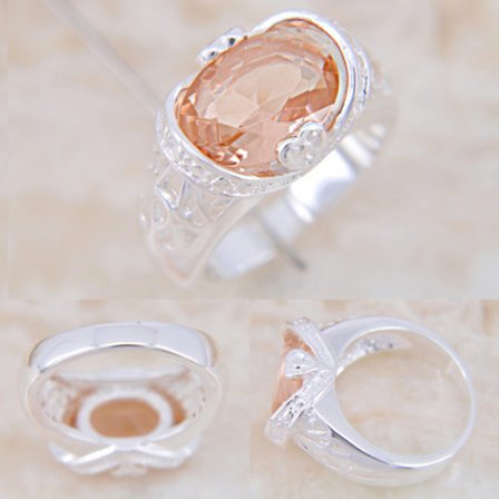 Silver RING Morganit ÄDELSTEN