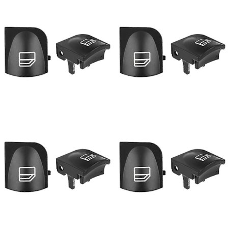 4x Vindusbryterknappdeksel for W203 W208 C CLK-klasse Foran Venstre+Høyre Vindusbryterreparasjonsknapp
