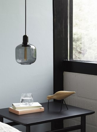 Amp taklampe small Ø14 - smoke/sort