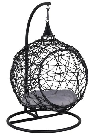 Venture Home Lexi 1019-408 Hängstol liten modell, svart och grå, Utemöbler