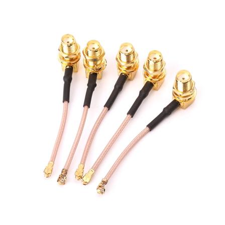 5 st SMA hona rät vinkel mot Ufl/IPX/IPEX RF koaxialadapter RG178 Pigtail Cab
