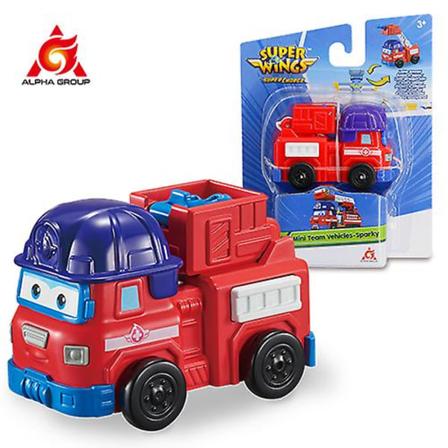 Super Wings 4 Mini Team Vehicles Rover Sparky Remi Willy Action Transforming Figures Robot Transformation Toys För Barnpresent (FMY) Sparky