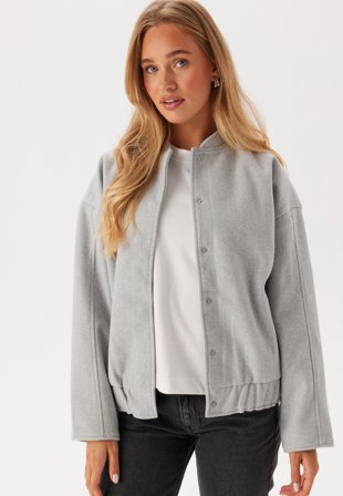 VILA Visille Oversize Bomber Jacket Light Grey Melange Klær