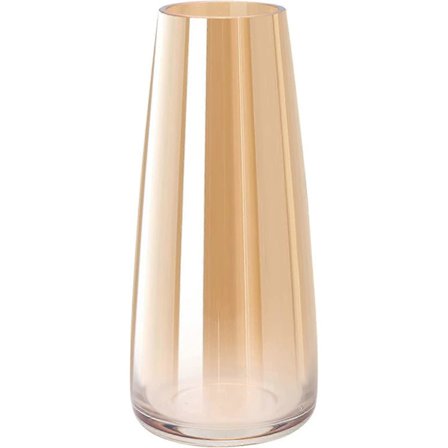 Stor Glasvase, Konisk Glasvase, Stor Transparent Vasedekorationsvase Dekorativ Vase med Solid Isbund - 10 x 6,5 x 22 cm - Tykkelse: 0,3 mm