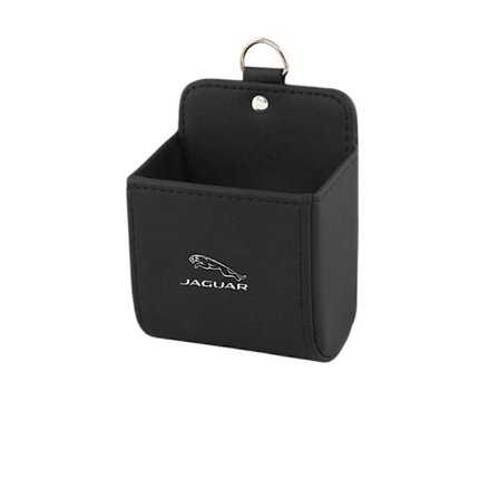 Passar Jaguar Nahkainen Monimallinen Auton Ilmastointiaukon Säilytyspussi Auton Ilmastointilaitteen Roskakori (Musta)[co]