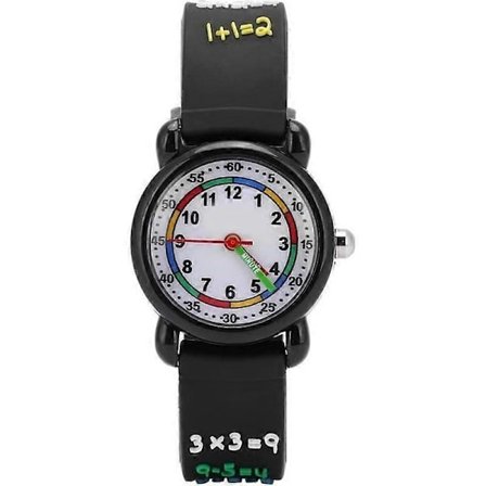 DUO Barnklocka Vattentät Barnklocka 3D Tecknad Liten Tidsinlärningsarmbandsur för Studenter