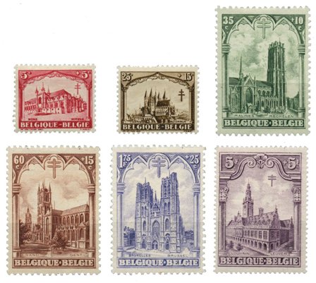 Belgien 1928 - OBP 267-72 - Ubrugt