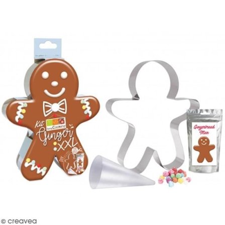 Bakset - SCRAPCOOKING - Pepparkaksgubbe - Inox - 29 x 24 x 5 cm - 4 st