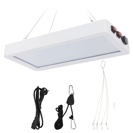 2000W fulspektrum LED-vækstlys Dobbeltkontakter Plantelys med 3 indstillinger til indendørs planter, grøntsager og blomster 100‐277V EU-stik