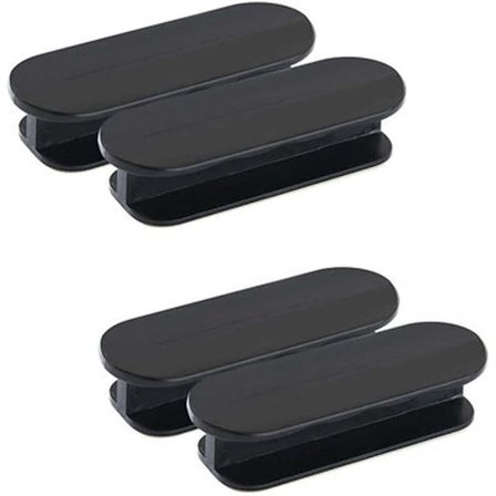 Sæt med 4 sorte selvklæbende håndtag til køkkenlåger og skuffer