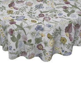 Vaxduk rund Äng ø 140 cm Grå - Linea