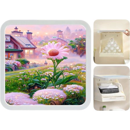 Foldbar Opbevaringsboks, Vandtæt Hængende Organizer med Borefri Design, Pladsbesparende Vægmonteret Skab til Badeværelse, Soveværelse, og