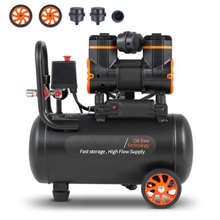 Luftkompressor - DUOKU - 4,8 Galloner - 1,2 HK - Ultra Støjsvag 70 dB - 2,2 CFM ved 90 PSI