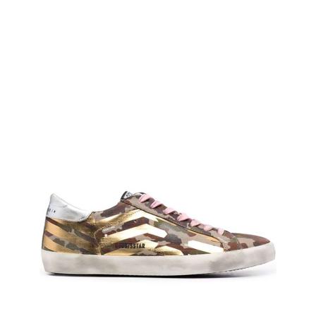 Golden Goose, Super-Star Camouflage-Print Sneakers Bruin, Heren, Maat:40 EU