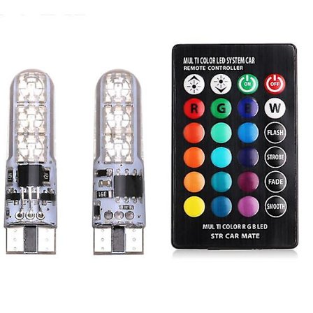 Rgb auton leveysvalo T10 silikoni 5050-6smd auton led värikäs pieni valo rekisterikilven valo strobo