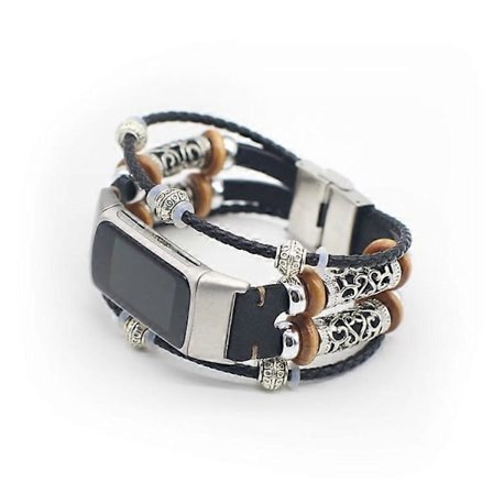 Mote Design Dekor Skinnflettet Klokkereim Erstatning Kompatibel For Fitbit Charge 5