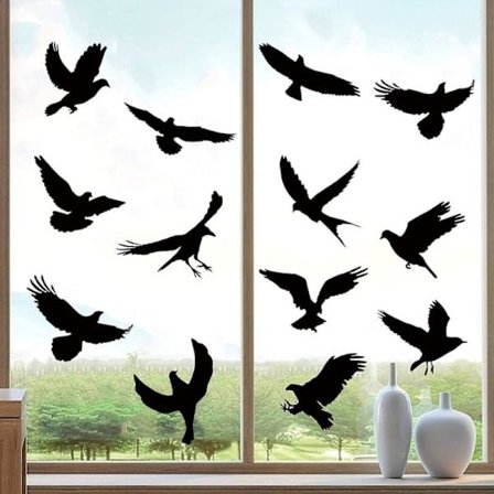 36 st Anti-kollisionsfönsterdekaler, 9 st Anti-fågel-fönsterdekaler för att förhindra fågelkollision och människor på glasfönstertillbehör