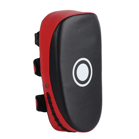 Professionel boksepude til spark og slag - Muay Thai fod- og albuepude - slidstærk og tyk træningspude til kickboxing - rød stribe