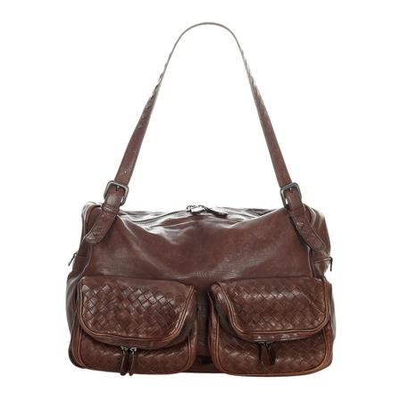 Bottega Veneta Vintage, Pre owned Intrecciato Leather Shoulder Bag Bruin, Dames, Maat:ONE Size,leer