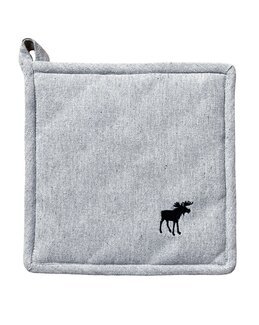 Grytlapp Helge med broderat motiv 1-pack återvunnen Grå - Recycled by Wille