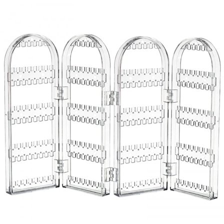 240-reikäinen taitettava akryylikorvakoruteline, korujen ripustinjärjestäjä