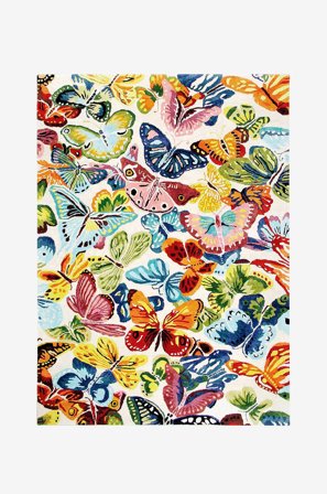 InHouse Group - Konstsilkesmatta Butterflies - Vit - Barnmattor - 160X230 - Från Homeroom