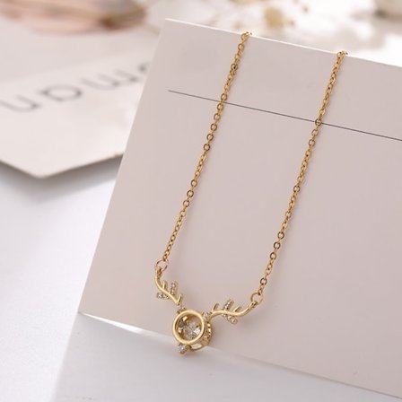 Nytt halsband i titanstål, modernt, enkelt, litet designhänge