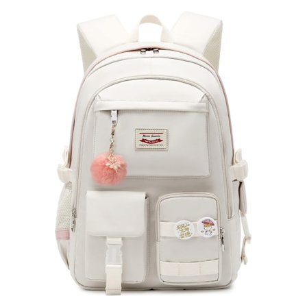 Stor College Ryggsäck Vit