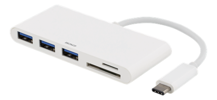 Deltaco USBC-HUB - Hub - 3 x USB 3.1 - stasjonær