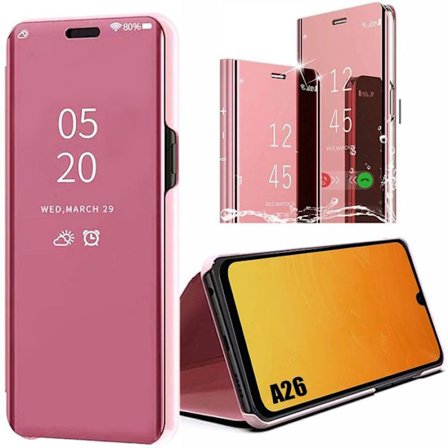 Beskyttelsescover - BOOLING - til Samsung Galaxy A26 5G - Spejleffekt - Gennemsigtig Rosa - Stødabsorberende