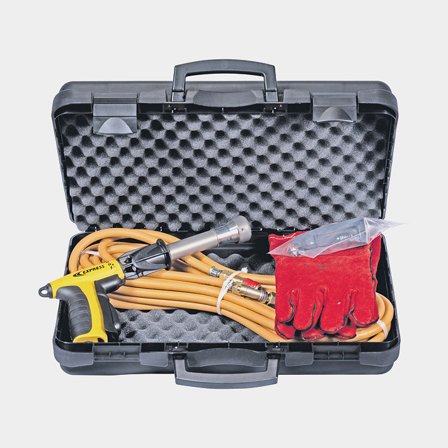 Varmepistol til krympeplast Express Hornet, gasdrevet, 70 kWh, med brænder, slange, beskyttelseshandsker og taske