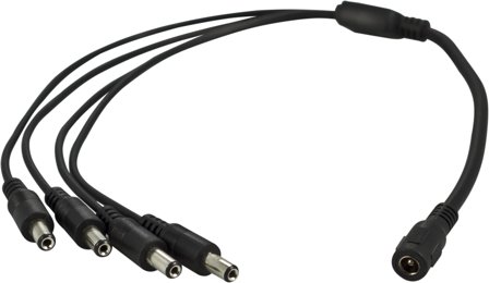 Deltaco Power DC jack 5.5 mm (ID 2.1 mm) (male) - Power DC jack 5.5 mm (ID 2.1 mm) (female) Black 40cm