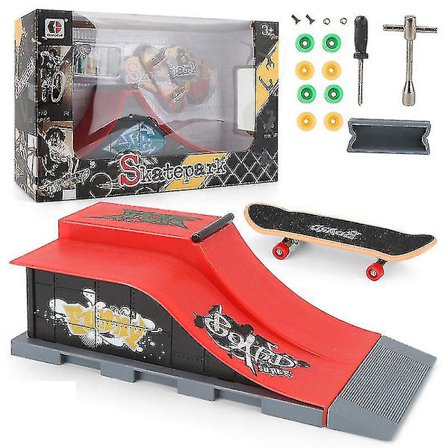 Finger Skateboard Skateboard Park Ramp Barnleksak Julklapp style 5