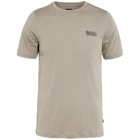 Fjällräven Men's Abisko Wool Logo T-Shirt in Light Fossil | Size: Small
