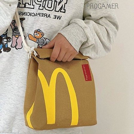 Personlig Mcdonald'S Papirpose, Samme Stil Crossbody Bag, Stor Kapasitet Barneskolepose, Unisex Utendørs Fritidssekk [L]