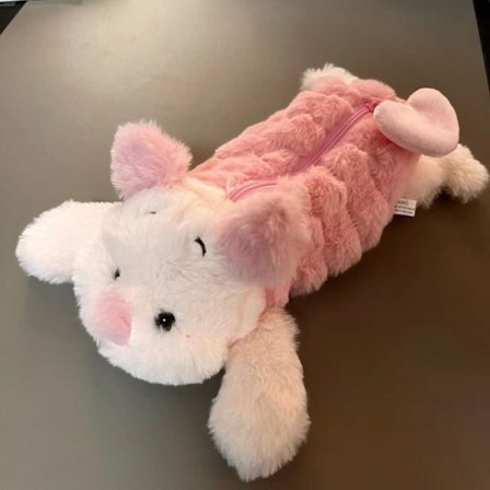 Grisformet penalhus, plyslegetøjs penalhus, sød og eksklusiv papirpose