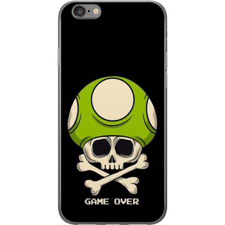 Yhteensopiva Puhelinkuori Apple Apple iPhone 6 Pelimotiivi, jossa on kuolonsyöjä ja vihreä sieni retro pelityylillä ja tekstillä game over