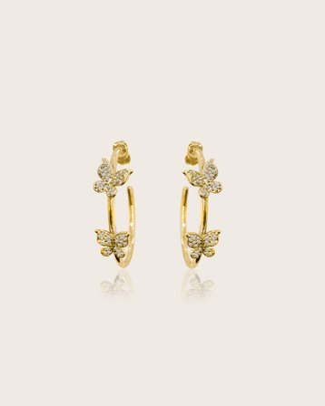 IOAKU BUTTERFLY SPARKLE HOOP EARRINGS Guldig Smycken Tjej - Kids Brand Store