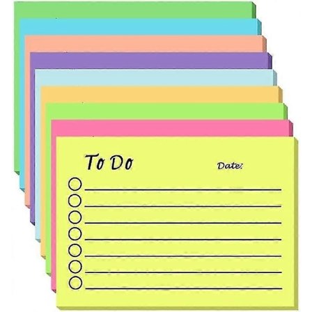 Tarralappuvihkot 9 kpl - 4x2,7 tuumaa leveä viivoitettu, värilliset muistilaput itseliimautuvalla pinnalla - 50 arkkia/vihko