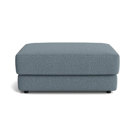 Sevilla Pouf Hocker in Nordic Blau, moderner Polsterhocker mit Nozag-Federung, bequemer Sitzhocker für Wohnzimmer, zeitloses Design, 43cm Höhe.