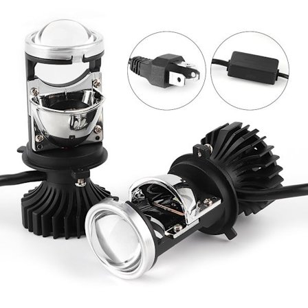 2 stk H4 LED-forlygter 20000LM 90W IP65 Halvlængdekonverteringssæt med miniprojektorlinse 12V