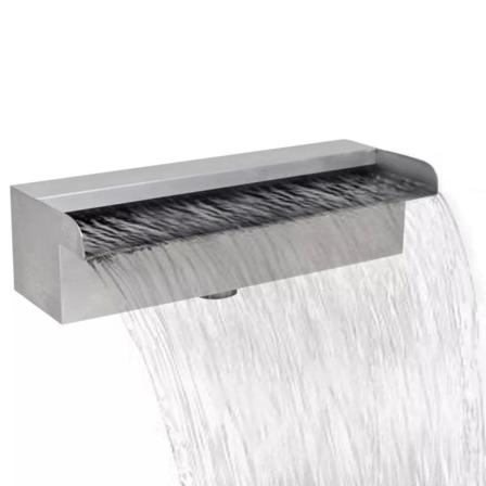 Rektangulärt Vattenfall Poolfontän I Rostfritt Stål 30 Cm