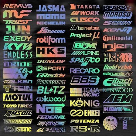 Satunnaiset 15 kpl Racing Sponsor -tarrat ja -tarrat JDM EDM Race Turbo Drift -sarjaan Heijastava vedenpitävä vinyylitarra autoon - 61 tyyliä