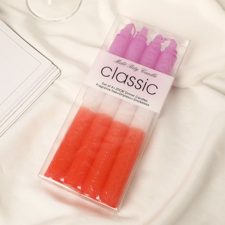 Färgade Ljus Set (4-pack) - Handgjorda färgade konformade ljus, hantverksmässigt tillverkade | Färgade ljus, presentset, dekorativa föremål