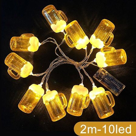 Stilfull Ölsejdel Ljusslinga för Bar Jul Födelsedag Bröllopsfest Blinkande/2 Meter 10 Lampor