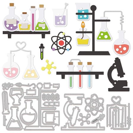 Laboratorietema Mönsterdekoration Mall Återanvändbar kolstål Schablon[HK]