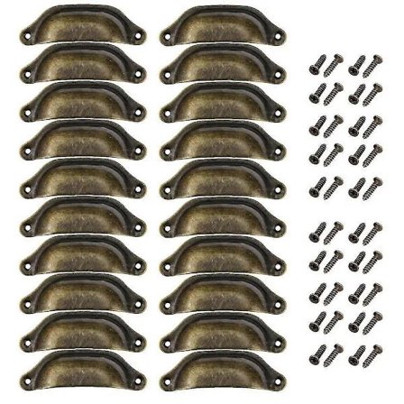 20 stk Antikke Jernskuffeknotter Trekkhåndtak - Vintage Kjøkkenskap Møbler Garderobe Trekk Ha